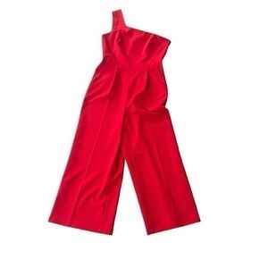 Calvin Klein Bold Red Asymmetrical Jumpsuit